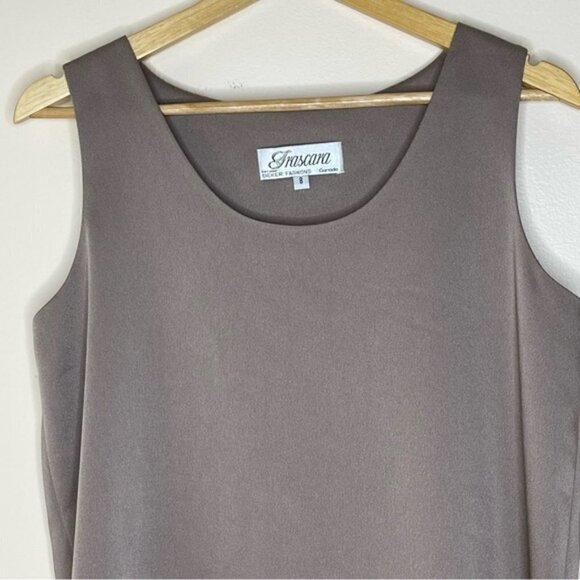 Frascara Vintage Tan Satin Relaxed Tank Top US 8 - Picture 4 of 6